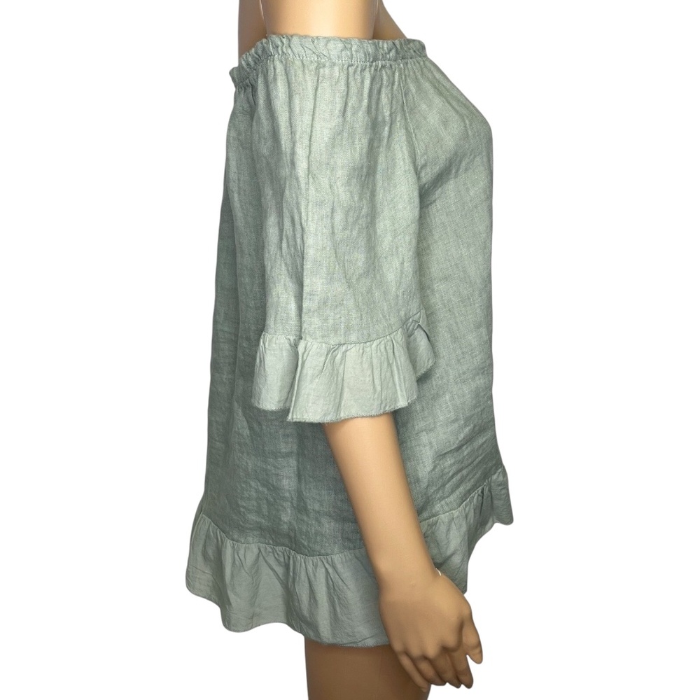 Terzo Millennio Italian Linen Top Green Size Large